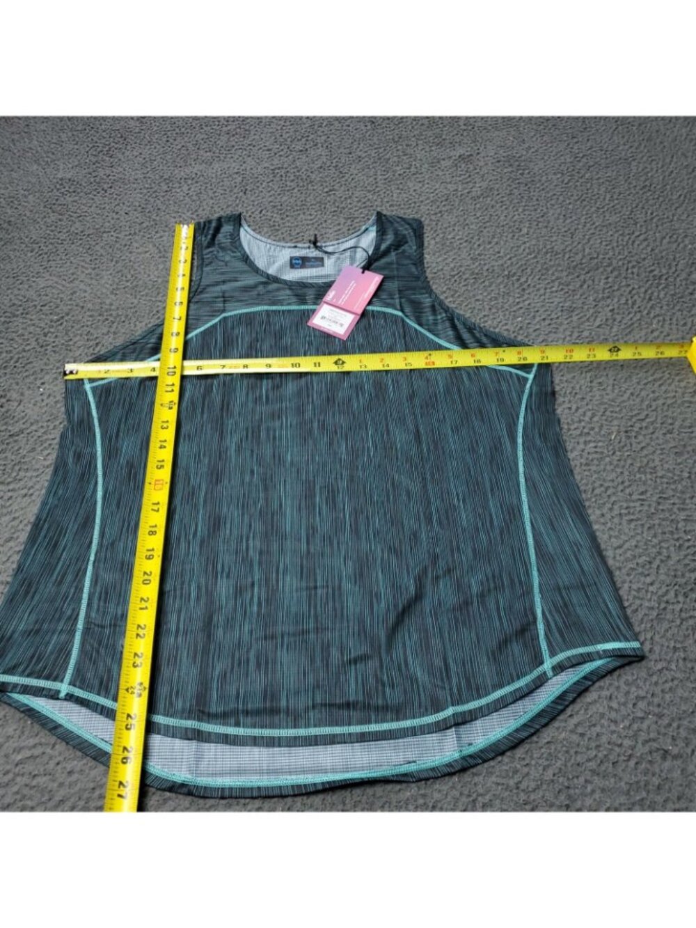 Janji Helio Tech Tank Top Sea Striped Blue Green Womens XL - Picture 6 of 8
